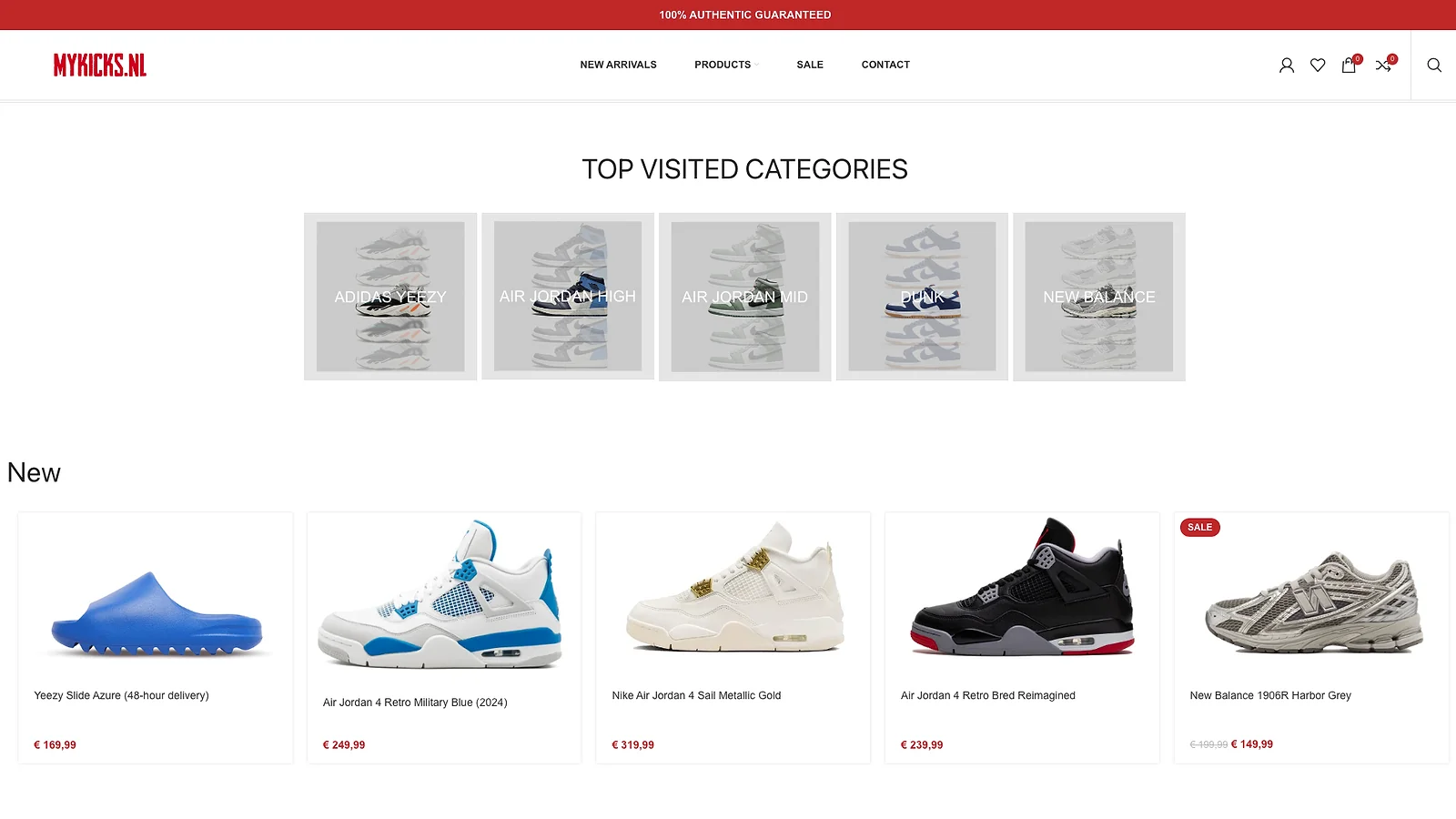 My Kicks website preview