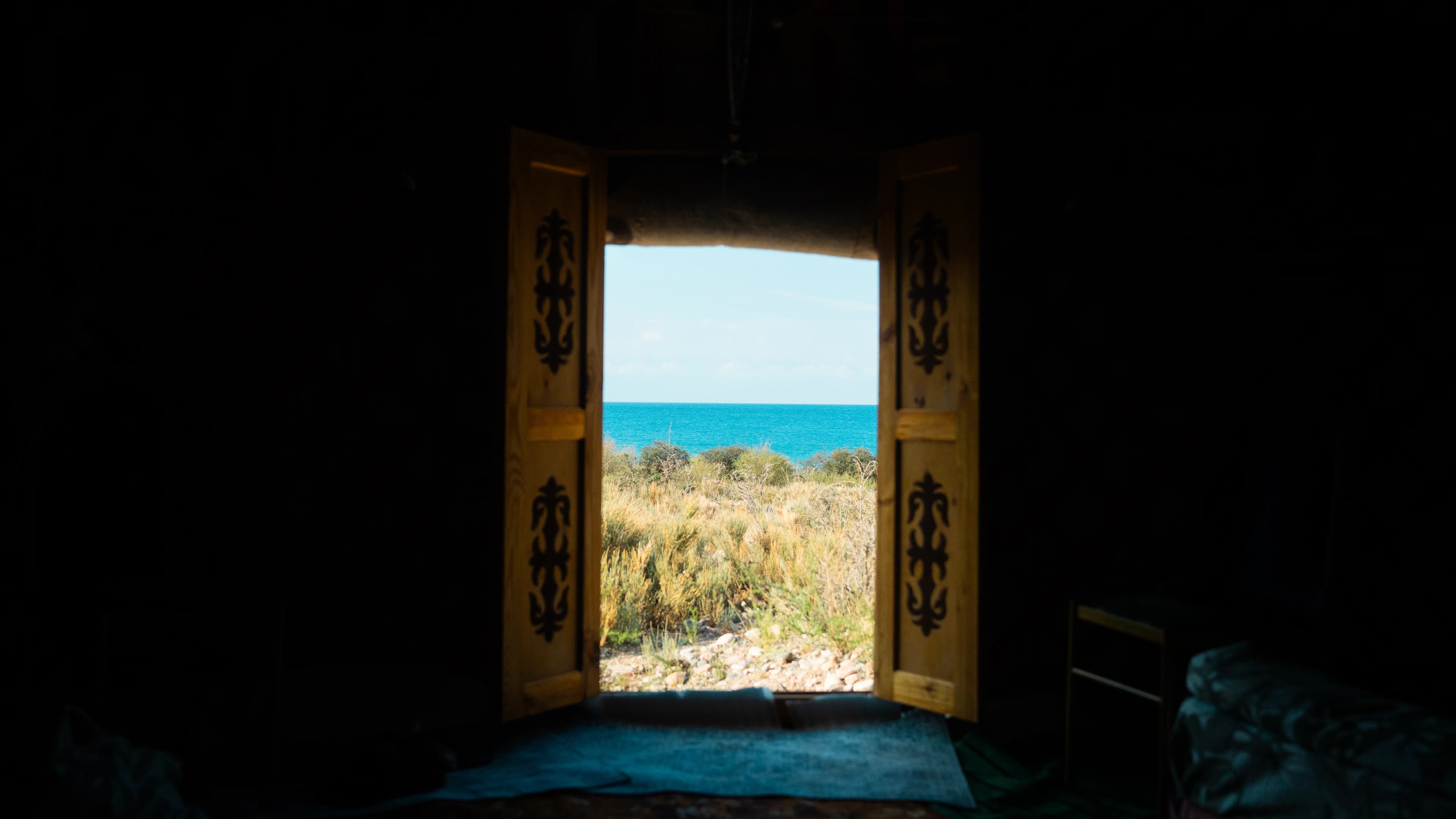 Majestic golden eagle in mountain landscape