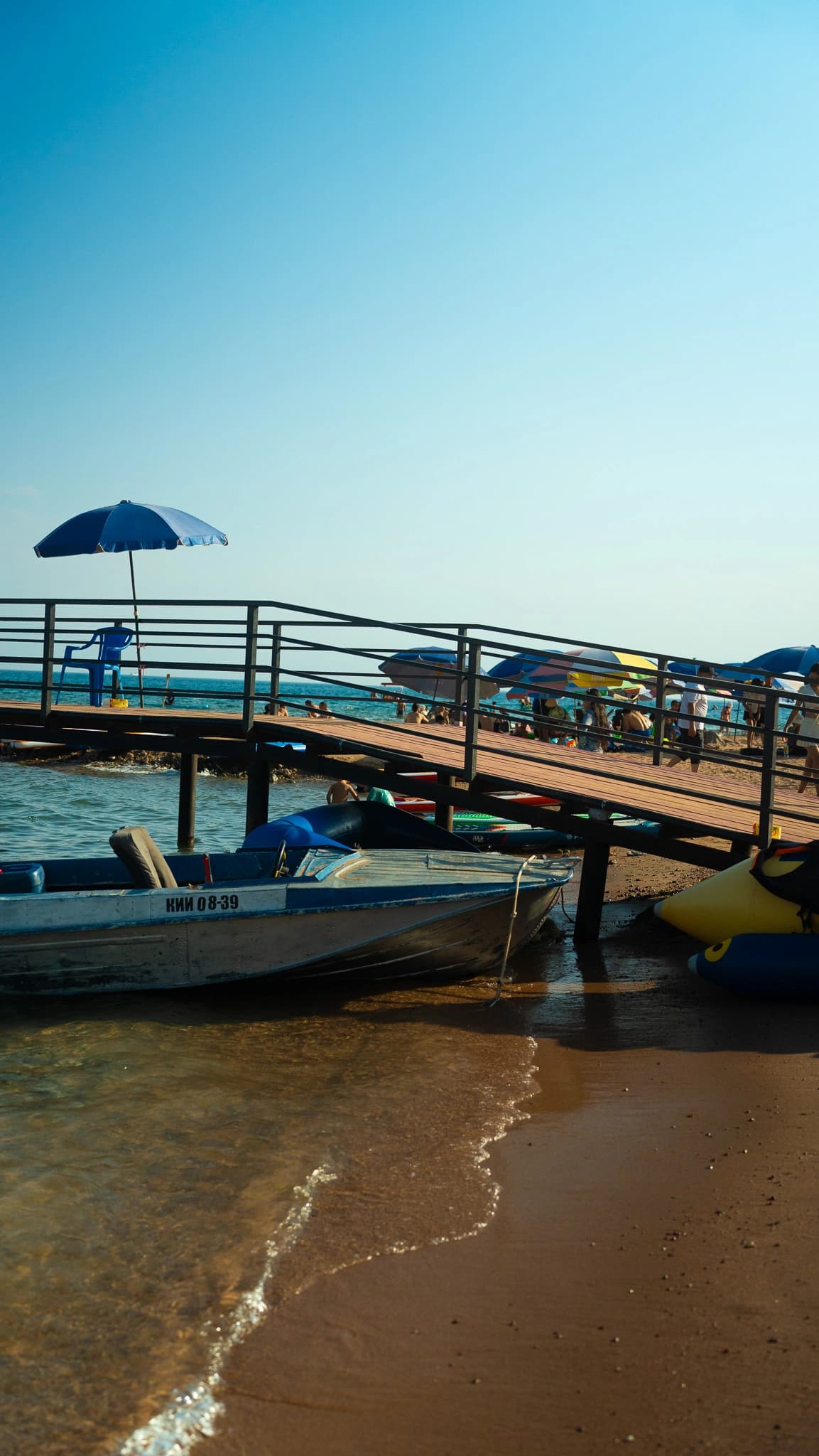 Alpine lake with snow-capped peaks