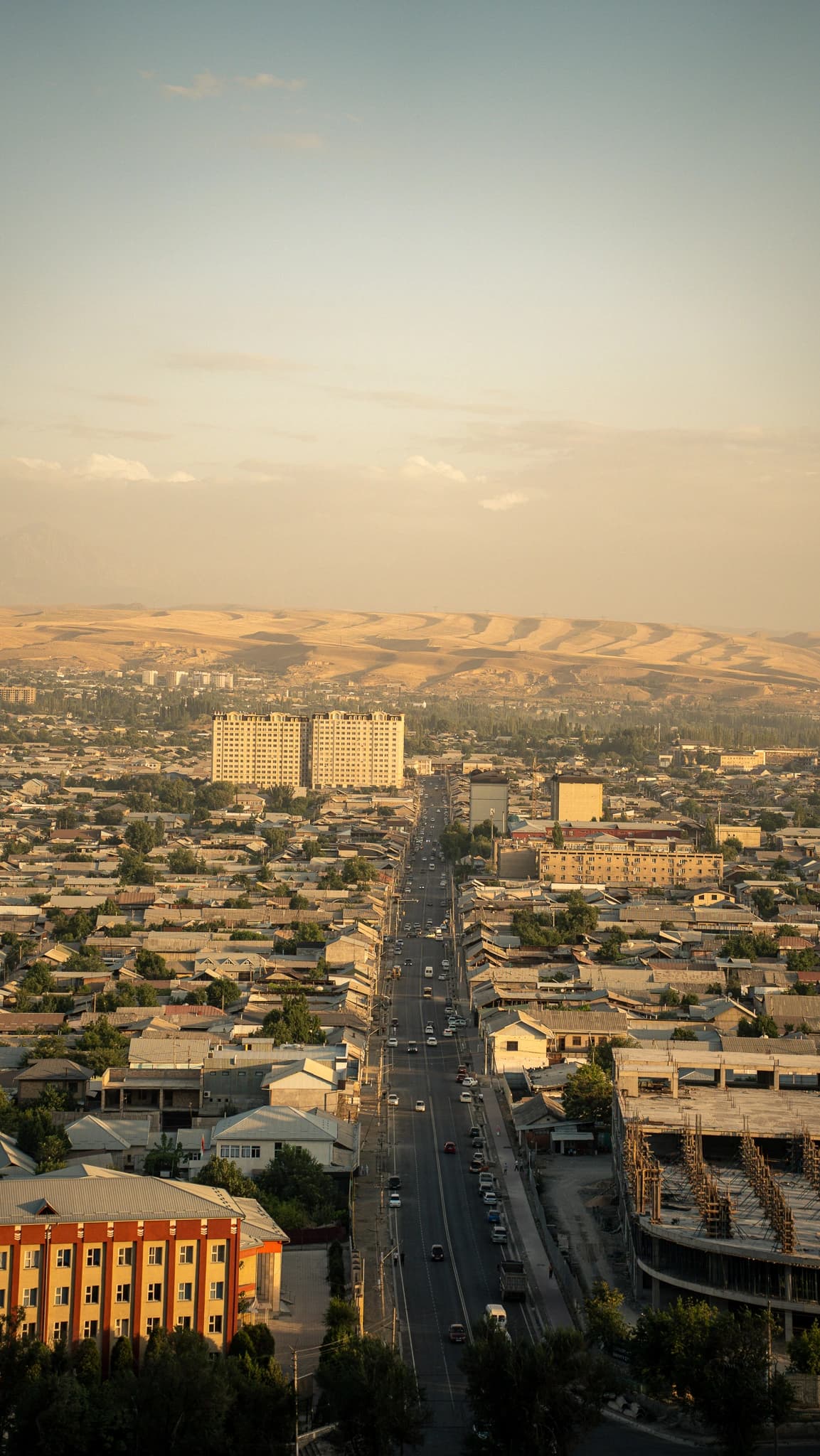 Osh city skyline with Sulayman Too mountain