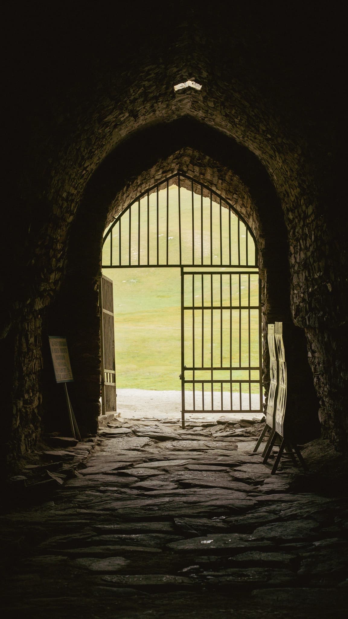 Stone fortress walls of the caravanserai