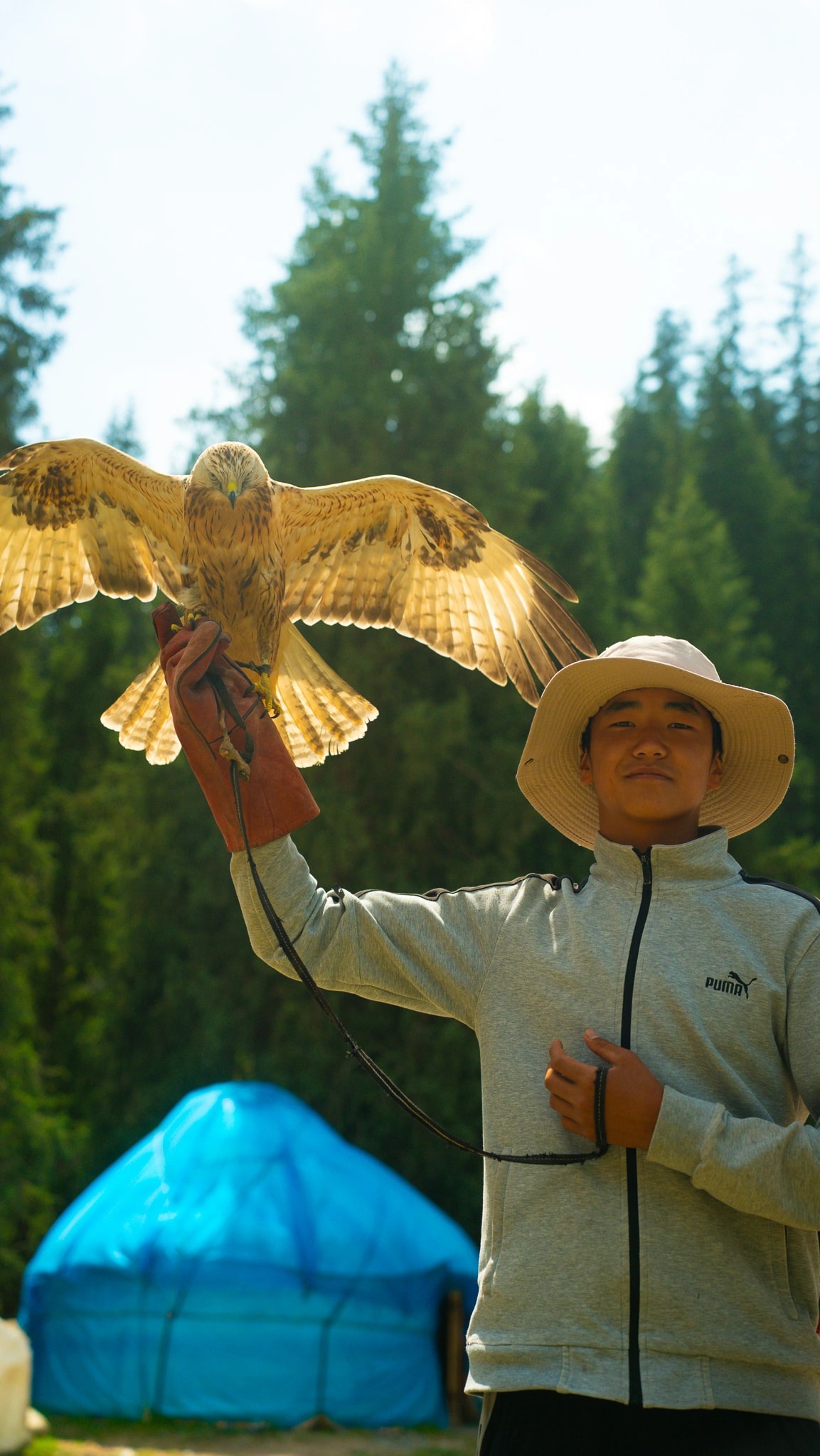 Pristine lake shore with mountain backdrop